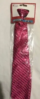 Pink Sequin Party Dance Costume or Pre-tied Zip Up Zipper Tie