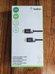 Belkin HDTV High-Speed HDMI Cable with Ethernet, 4K / Ultra HD, 6.6 Ft