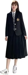 [TTYAO REII] Japanese School Girl Uniform Shirt Pleated Skirt 2 Button Single Breasted Blazer Suit Preppy Style Costume Outfit