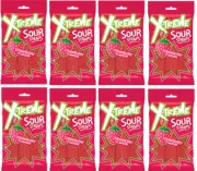 918499 8 x 160 g X - TREME SOUR STRAPS STRAWBERRY GUMMY CANDY DIPPED IN SUGAR