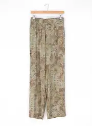 NWT JOHNNY WAS CALME $293 Wide Leg Pull-On Pant Rayon Brown Multicolor Size S