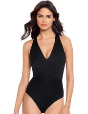 [Magicsuit] Drew Halter Slimming Tummy Control Swimsuit in Black