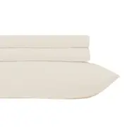 Polyester Cotton Sheet Set Single (Cream, Burgundy)