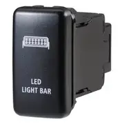 Narva OE Style Switch - Suits Toyota Landcruiser 79 Series, Landcruiser Prado 100-120 Series, Driving Light Bar Push On/Off Blue LED, Toyota, 63314BL
