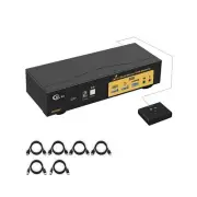 CKLau 2 Port HDMI KVM Switch 2 Monitors 8K@60Hz 4K@144Hz with Cables Supports...