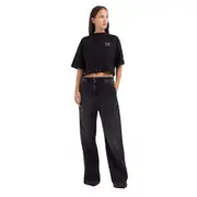 Replay Womens Basic Tee Shirts Cropped Cotton Jersey Black