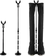 [OHOH] 2 Pack Retractable Boot Shapers, Adjustable Height of 15.5"-25", Boot Inserts Storage Stand Up Holders, Knee High Shoes Clip Support Stand for Womens Mens Shoes, Black, 15.55inch