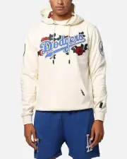 [PRO STANDARD] Pro Standard Los Angeles Dodgers Roses Pullover Hoodie Eggshell - Size 2XL 2XL Eggshell