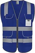Uno Mejor Security Vest for Men Women 9 Pockets, High Visibility Vest for Traffic Controllers