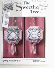 Sweetheart Tree-Teenie Spring Blossom Fob Chart & crystal paillettes only #140