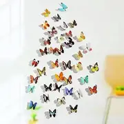 ZDY 72PCS 3D Colorful Butterfly Wall Stickers, Butterfly Wall Decals, DIY Art Decor Crafts for Classroom Offices Kids Bedroom Nursery Room(Purple, Blue, Pink, Red, Yellow, Green)