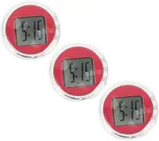 3pcs Electronic Clock Digital Dash Car Clock for Dashboard Timers Shockproof Motorcycle Clock Ram Mechanism Small Digital Clock Motorcycle Mini Clock Auto Red Abs Plastic Material