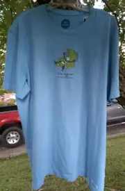 Life is Good at Great Wolf Lodge Blue S Crusher Slide Logo T-Shirt NEW