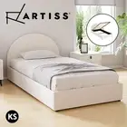 Artiss Bed Frame Gas Lift Strorage Beds Base Boucle Fabric King Single ELLA