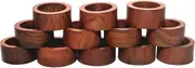 Handmade Wooden Napkin Rings Holder for Dinning Table Parties Everyday, Set of 12