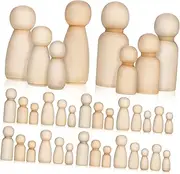 Beatifufu 50Pcs Unfinished Peg Dolls DIY Painting Crafts Creative Micro Landscape Decor Educational for Versatile Wood Crafts