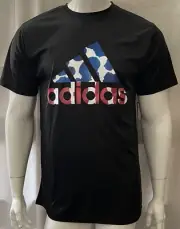 NWT ADIDAS T SHIRT THREE STRIPES COLOR BLACK SIZE LARGE