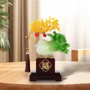 Feng Shui Wealth Tree Cabbage Ornament Resin Handicraft 9.4x4.3x13inch Desk