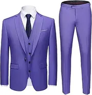 [Maiyifu-GJ] Men's 3 Piece Suits Casual Business Tuxedo Set 1 Button Formal Suit Jacket Pants Vest Sets for Prom Wedding