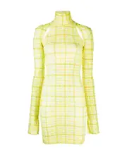 cut-out turtle neck dress XS Yellow