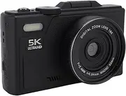 Jectse 5K 75MP Digital Camera, 18X Digital Zoom Autofocus Digital Camera, Anti Shake Vlogging Camera, Compact Small Camera with Flash, for Kids Students Travel (Black)