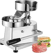 Commercial Hamburger Press Patty Maker, 5 Inch Manual Burger Forming Machine, Hamburger Pressing Tools, Stainless Steel Grill Burger Press Tool with 500 Greaseproof Papers