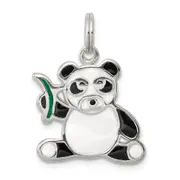 Sterling Silver Enameled Panda Bear Charm