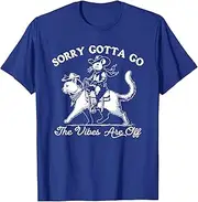 [Elastiau] Sorry Gotta Go The Vibes are Off, Funny Cowboy Cat Meme T-Shirt