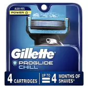 Gillette Fusion 5 Proshield Chill Fits Power Cartridges Men's Razor 4 Ct 2 Pack