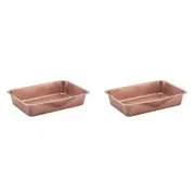 2PK Wiltshire Rose Gold Smart Stack Non-Stick Rectangular Roasting/Baking Pan