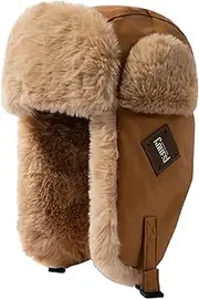 [Clakllie] Winter Warm Aviator Hat Faux Fur Hat Trapper Hat Bomber Hat with Ear Warmers Winter Hat Ushanka Russian Hat with Ear Flaps, Unisex Aviator Hat Pilot Hat Ear Muffs