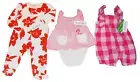 NWTs Carters Infant Baby Girls 6 MONTH clothing: (2 Carters Rompers & 1 Sleeper)