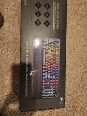 Alpha Elite Full Size Mechanical Gaming Keyboard: Wired Blue Clicky Switches