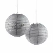 Thankful & Blessed Hanging Paper Lantern Assortment, Party Decor, 6 Pieces
