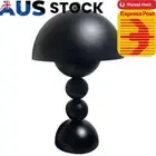 Mushroom Table Lamp Rechargeable Solid Color Light for Bedroom Ornament (Black)