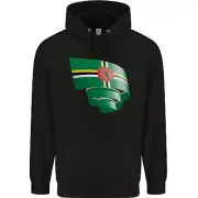 Curled Dominica Flag Dominican Day Football Mens 80% Cotton Hoodie