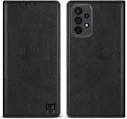 [ZZXX] Samsung Galaxy A23 5G/4G Wallet Case with [RFID Blocking] Card Slot Stand Strong Magnetic Leather Flip Fold Protective Phone Case for Samsung Galaxy A23 5G/4G Case Walle(Black-6.6 inch)