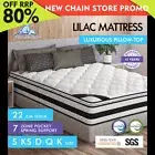 STARRY EUCALYPT Mattress Pillow Top Foam Bed Queen Double King Single 22cm