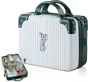 Bincoo Coffee Maker Travel Case for Barista Espresso Machine Travel Case Waterproof-Coffee Maker Storage Box with Comfortable Hand Hold Belt, Suitable for Travelling, Office, Camping (White and green)