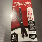 Sharpie S-Gel, Gel Pens, Medium Point (0.7mm), Black Ink Gel Pen, 12 Count