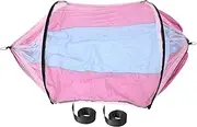 Outdoor Automatic Strut Hanging Parachute Cloth Mosquito Net AntiRollover Hammock for Camping Hiking Traveling (Light Blue and Pink)