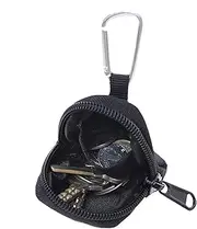 [Generic] Coin Change Purse - Portable Coin Pouch, Belt Bag Change Purse | Change Key Holder Coin Purse, Oxford Cloth Storage Bag for Outdoor Camping Hiking Traveling, (Black)(2.76x3.15x0.98 Inches)