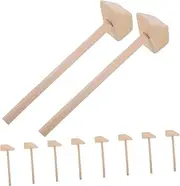 ERINGOGO 10pcs Mini Wooden Hammers for Safe Small Mallet for Building Blocks Creative Play and Educational Activities Lightweight Assembly Tool