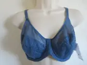 CHANTELLE 36D #16M1 NORA CHIC WOMEN'S UNDERWIRE BRA, BLUE, NWT $84