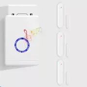 Door Open Chime Wireless Door Sensor Alarm Contact Kit 48 Melodies with 3 Sensor
