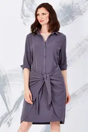 The Tie Front Shirt Dress--BKBD-24