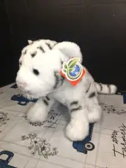 NWT-14” Wild Republic White Tiger Cub Plush Stuffed Striped Blue Eyes