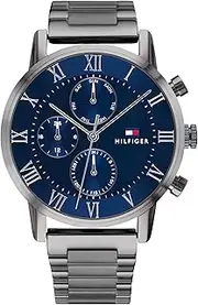 [Tommy Hilfiger] Kane Ionic Plated Grey Steel Navy Dial Men's Watch