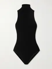 [Alaïa] Alaïa - Ribbed-knit Turtleneck Bodysuit - Black - FR 34 FR 34 Black