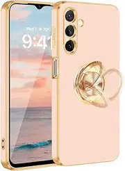[Fingic] Galaxy A14 5G Phone Case,Samsung A14 5G Case with 360°Ring Holder Phone Case for Women Girls Slim Kickstand Magnetic Support Car Mount Shockproof Case for Samsung Galaxy A14 5G,6.6",Rose Gold
